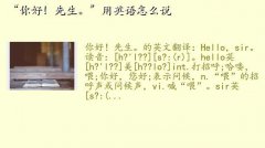 你好先生,“你好！先生。”用英语怎么说