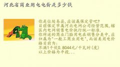伊锦园,河北省商业用电电价是多少钱
