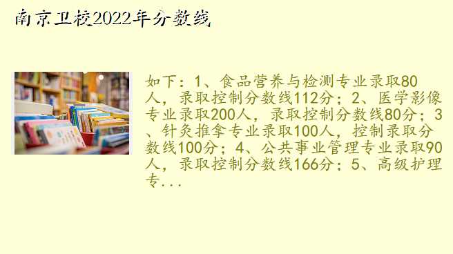 南京卫校2022年分数线
