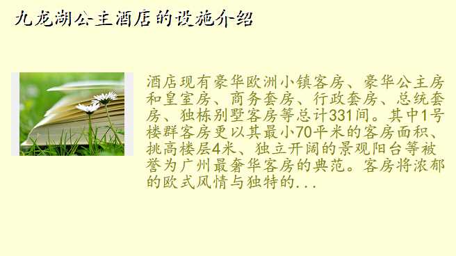 九龙湖公主酒店的设施介绍