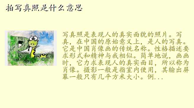 拍写真照是什么意思