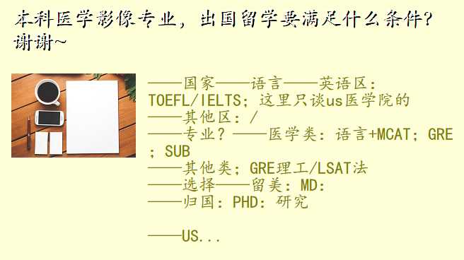 本科医学影像专业,出国留学要满足什么条件?谢谢~
